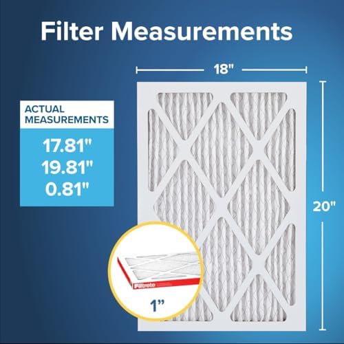 Filtrete 18x20x1 AC Furnace Air Filter, MERV 11, MPR 1000, Micro Allergen Defense, 3-Month Pleated 1-Inch Electrostatic Air Cleaning Filter, 4 Pack (Actual Size 17.81 x 19.81 x 0.81 in) - Replacement Furnace Filters - - Image 2