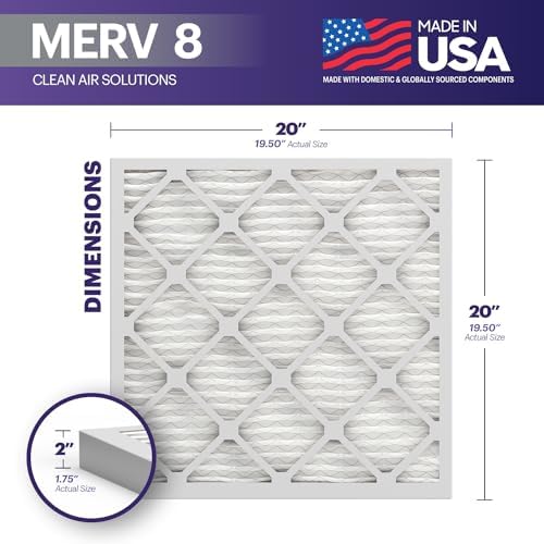 BNX TruFilter 20x20x2 Air Filter MERV 8 (4-Pack) - MADE IN USA – Dust & Pet Defense Electrostatic Pleated Air Conditioner HVAC AC Furnace Filters for Dust, Pet, Mold, Pollen MPR 600 – 700 & FPR 5 - - Image 2