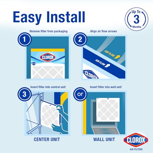 Clorox 18x20x1 Air Filter, MERV 8 Pleated HVAC AC Furnace Air Filters for Lint, Dust and Pollen, MPR 600 & FPR 5 – Pack of 4 : Industrial & Scientific - Image 3