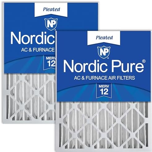 Nordic Pure 20x20x4 (19_1/2 x 19_1/2 x 3_5/8) Pleated MERV 12 Air Filters 2 Pack : Home & Kitchen